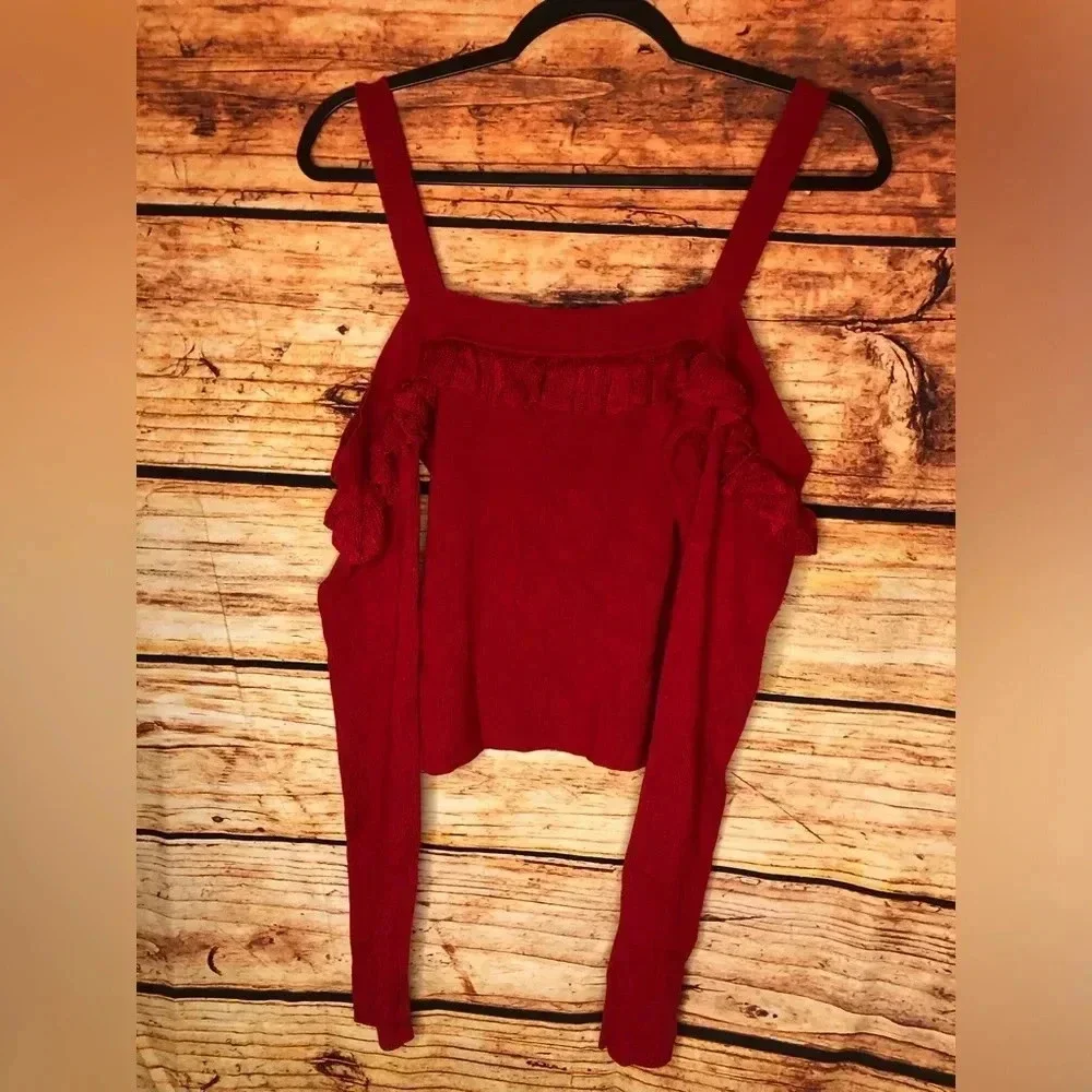 Cold Shoulder Ruffle Top